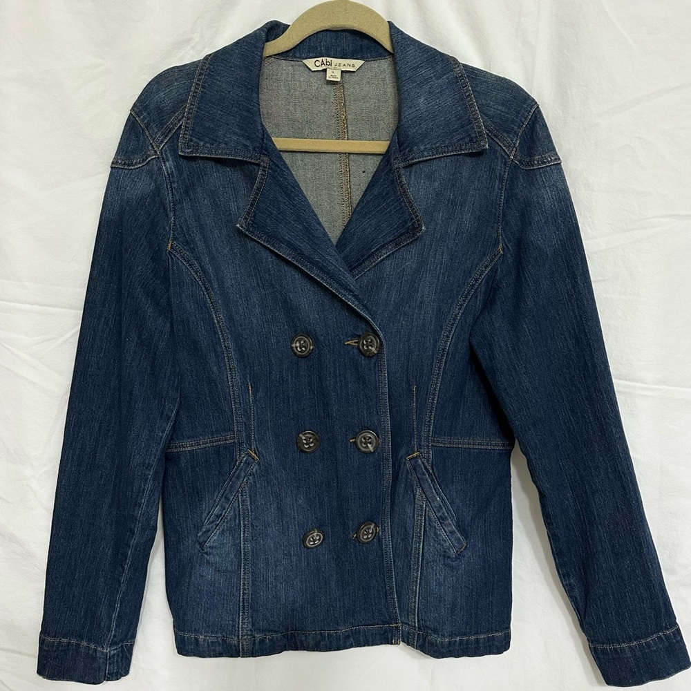 CAbi Jeans Denim Double Breasted Jacket – Size L